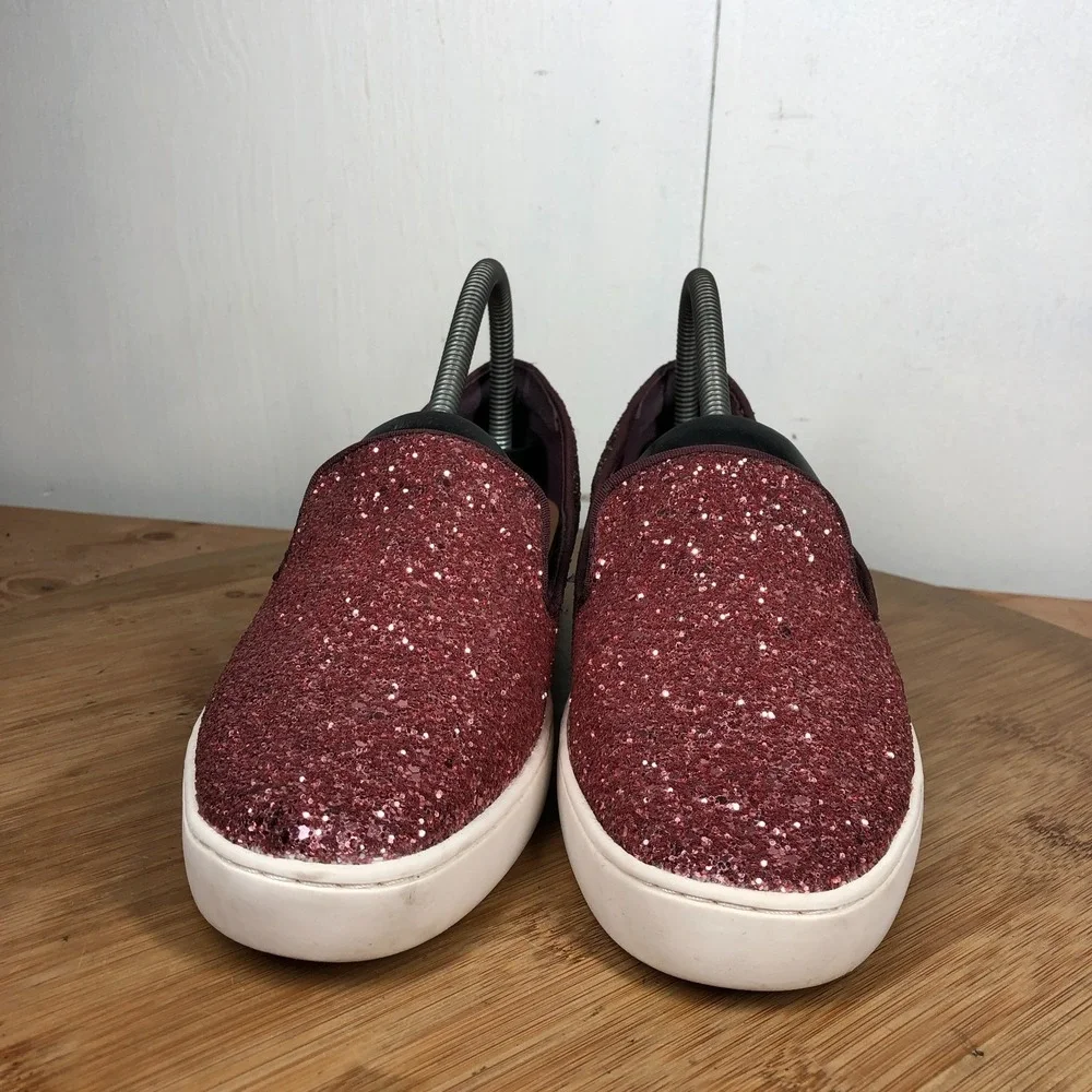Birdies The Swift Womens size 9 shoes rose Sparkle Flitter Slip On Loafers